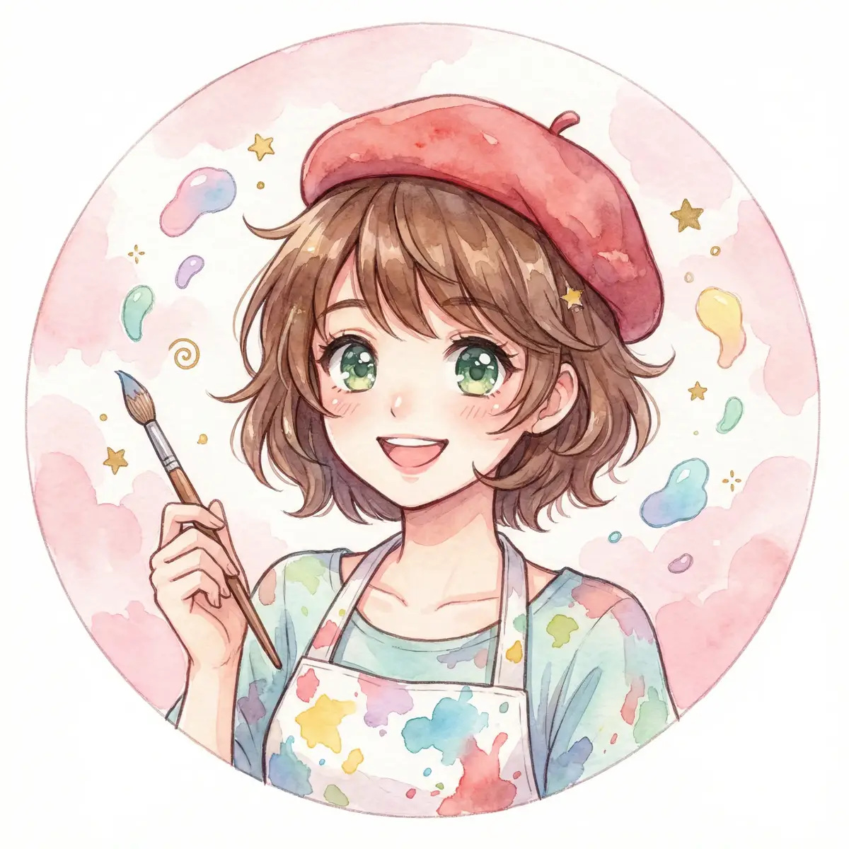 人气画师花间鹿 - 水彩风格幻想少女插画创作者